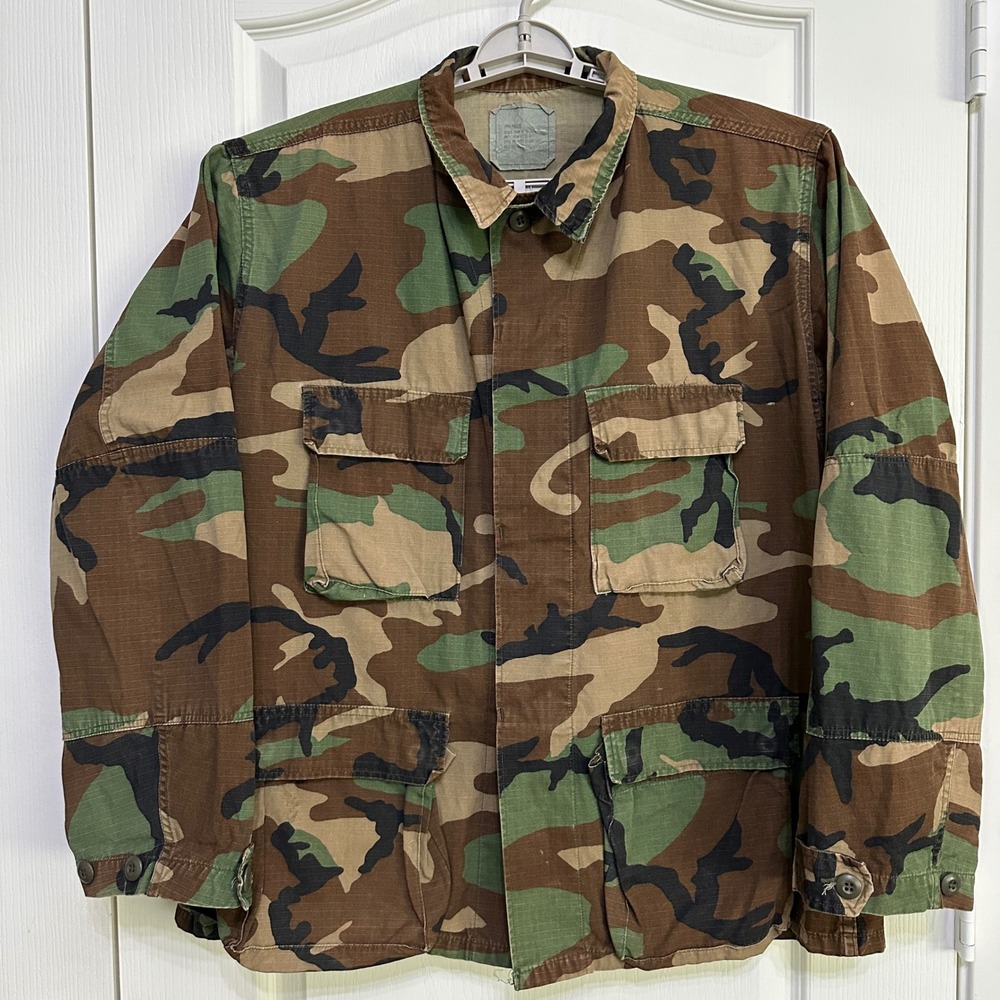 VTG 1985 US Military Woodland Camo BDU Jacket L Selma Gorpcore Streetwear M81 - Picture 10 of 11